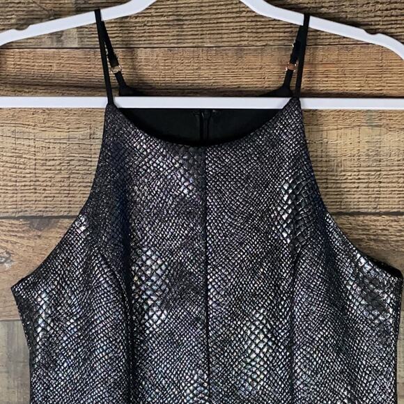 Adelyn Rae Metallic Snake Print Sleeveless Mini Dress Size Small - Picture 2 of 10